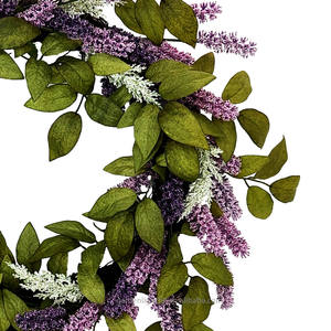 Corona de Lavanda Artificial de 22 Pulgadas, Ecológica, Personalizable, para Puerta Principal, Pared, Ventana, Decoración Rústica, Festiva - Product Image 3