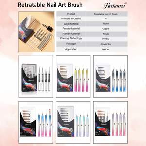 Pincel de Uñas con Mango de Plástico Negro, Pincel Acrílico Retráctil para Arte de Uñas, Pincel Delineador de 5, 9, 12, 20, 25 mm - Product Image 3