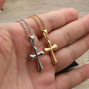 <b>Cross</b> Pendant Necklace Fashionable Gold Zinc Alloy Unisex Gift Jewelry - Product Image 2