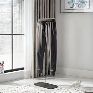 กางเกงวอร์มผู้ชายสำหรับนักกีฬากางเกงเอวยางยืดกางเกงผ้าแคนวาสรูปทรงตรงแบบปักด้านหน้าเรียบ - Product Image 3