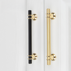 Black and <strong>Gold</strong> Two-Tone Furniture Handle Luxury Electroplated Cabinet Pull for Wardrobe Cupboard Drawer - Product Image 1