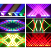 Hochwertige 6x80W RGBW Beam Moving Head Wash Dyeing Lichtanlage mit Doppel-RGB-LED-Streifen für Disco-Bar-Bühnenbeleuchtung