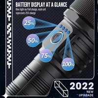 Zoom Rechargeable Tactique Lancer Torche Lumière Led Super Lumineux Haute Puissance Longue Portée Blanc LED Lampe de Poche