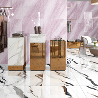 Carrelage de sol en porcelaine à texture de pierre de luxe, grand format 600x1200mm, surface brillante antidérapante pour villa, hôtel, centre commercial, école