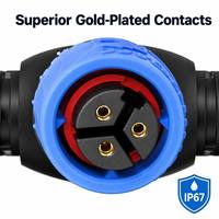 Conector Tipo T de 3 Vías M16 10A, Conector Rápido a Presión, Impermeable, para Cableado Eléctrico, Conector de Alimentación para Lámparas de Cultivo