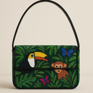 Sac à bandoulière vintage multicolore en cuir véritable pour femme, élégant sac à main avec chaîne, intérieur spacieux et ajustement réglable - Product Image 6