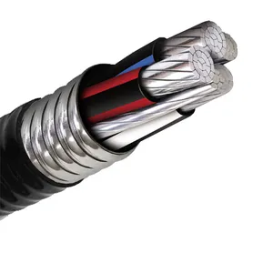 0.6/1KV Baixa Tensão Flat Round 2/0 12/2 12/2awg Dc2 Encalhado Alulínio Lite Mc Clad Cable Fornecedores