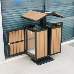 Poubelle de tri à double compartiment pour l'extérieur, pour les parcs, les écoles, bac de tri des déchets, personnalisation en usine - Product Image 2