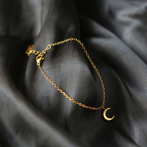 Nueva Pulsera de Acero Inoxidable con Dijes de Estrella y Luna de Piedra Natural Ojo de Gato Blanco para Mujer - Product Image 5