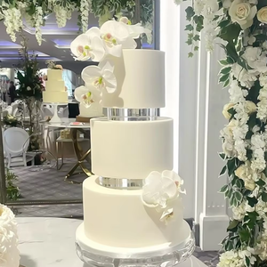 Plateau à gâteau rond transparent en acrylique, support de présentation de desserts pour la <span class=keywords><strong>d</strong></span>écoration de mariages et de fêtes, vente en gros <span class=keywords><strong>d</strong></span>'usine - Product Image 1
