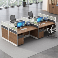 Postes de travail modulaires modernes de haute qualité pour centres d'appels, bureaux de 6 à 8 places avec cloison