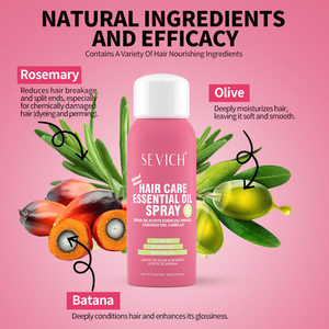 Aceite orgánico de Romero Batana Protector de calor Brillo Hidratante profundo Anti Frizz 80ml Spray alisador de cabello - Product Image 6