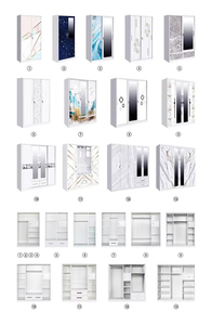 ตู้เสื้อผ้าเหล็กทันสมัยตู้เสื้อผ้าโลหะพร้อมกระจก - Product Image 6