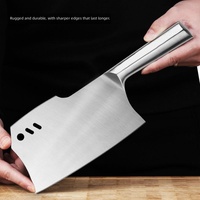 Nouveau couteau de chef multifonctionnel en acier inoxydable de 18 cm avec manche en bois, pour trancher, hacher les os, couper les légumes, ensemble de couteaux de cuisine