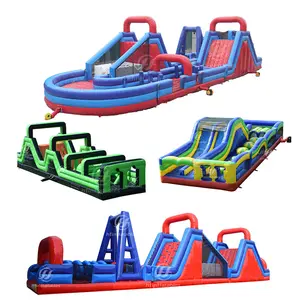 Pista de obstáculos inflable para exteriores, juego de fiesta inflable para adultos