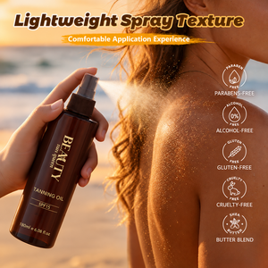 <span class=keywords><strong>Protector</strong></span> <span class=keywords><strong>Solar</strong></span> Vegano para el Cuerpo, <span class=keywords><strong>Acelerador</strong></span> del <span class=keywords><strong>Bronceado</strong></span>, Spray Autobronceador de Marca Privada, Aceite Autobronceador, Productos con Solución SPF - Product Image 4
