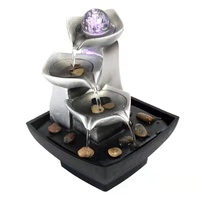 Boule de cristal et roue fontaines de table en résine fontaine de décoration de cascade d'intérieur avec décor à la maison style métal