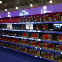 Panneau arrière visuel pour étagère LED P1.25 COB, LED, affichage, signes pour les supermarché, commande wifi, pour étagère de contrôle, panneau d'affichage, 20 pièces
