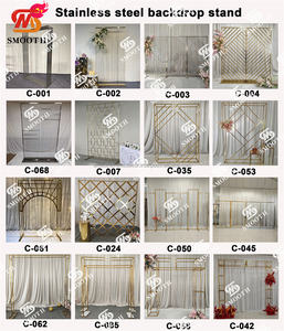 SMOOTH Shiny <b>Gold</b> Stainless Steel Wedding Stage Backdrop Stand Wavy Frames Metal Background Arch <b>Decoration</b> - Product Image 6