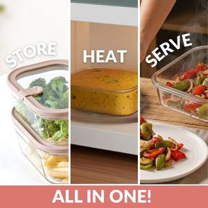 New Design BPA-Free Glass Storage Container <b>Box</b> Set with Glass Lid Kitchen Glass Baking Tray Oven Heating - Product Image 3