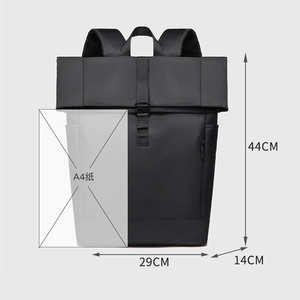 批发定制大容量商务背包防水卷顶拉链封口耐用旅行笔记本电脑男士背包 - Product Image 6