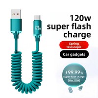 Cable de Datos Tipo-C de 120W con Carga Súper Rápida, Conectores USB-A/Tipo-C, Revestimiento de Goma Suave, Compatible con Glory CarPlay y Teléfonos Móviles