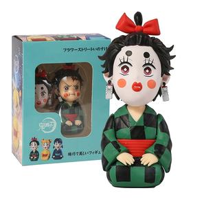 Diversi stili Demon <span class=keywords><strong>Slayer</strong></span> Kimetsu no Yaiba Tanjiro Agatsuma <span class=keywords><strong>Zenitsu</strong></span> scultura a doppia testa in scatola Anime Action Figure 10cm - Product Image 6