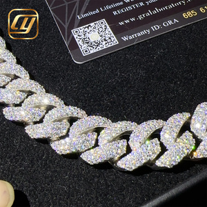 สร้อยคอแบบ Cuban Link ฮิปฮอป ชุบเงินแท้ 925 ประดับเพชร Moissanite VVS ขนาด 16 มม. ผ่านการทดสอบเพชร เหมาะสำหรับเครื่องประดับฮิปฮอป - Product Image 2