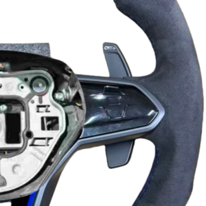 Volante de Cuero Azul con Marca Personalizada para Volkswagen Polo MK7 Passat Golf 4 5 6 7 8 GTI <span class=keywords><strong>R</strong></span> <span class=keywords><strong>Line</strong></span> MK5 MK6 MK7 MK8 - Product Image 5