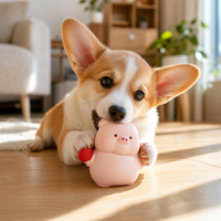 Jouet à mâcher couineur en latex classique moderne pour chien, jouet pour animaux de compagnie en forme de cochon naturel et souple pour chiens de petite et moyenne taille