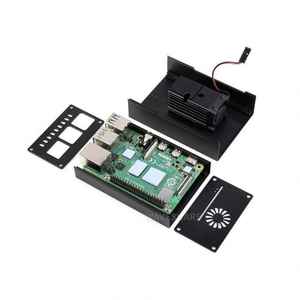Stripe Aluminum Alloy Cooling Case para <span class=keywords><strong>Raspberry</strong></span> <span class=keywords><strong>Pi</strong></span> <span class=keywords><strong>4</strong></span> Built-in Fin-Type Independent Radiator Módulos eletrônicos e Kits - Product Image 3