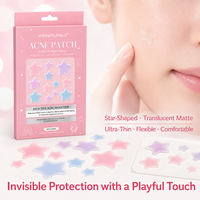 Patch anti-acné respirant ultra-fin pour le visage, à l'acide salicylique, à l'huile d'arbre à thé, au Cica et à l'aloe vera, en forme d'étoile, pour usage quotidien, marque privée, OEM ODM