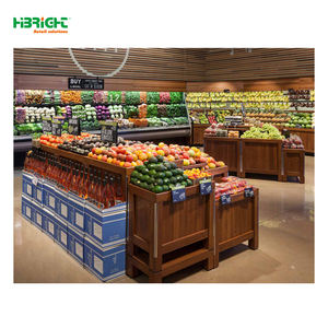 Présentoir en bois pour magasin de supermarché Étagères en gondole Palettes de <span class=keywords><strong>fruits</strong></span> Étagères pour légumes - Product Image 5
