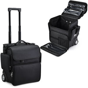 <span class=keywords><strong>Maleta</strong></span> de tren de maquillaje con carrito rodante ecológico grande, bolsa de peluquería, soporte <span class=keywords><strong>para</strong></span> cepillo, <span class=keywords><strong>Maleta</strong></span> de peluquero <span class=keywords><strong>para</strong></span> viajes - Product Image 1