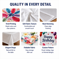 Housse de table personnalisable en polyester/coton avec motif floral pour tables rectangulaires