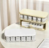 Boîte de rangement en plastique à couvercle rabattable, très bien notée, à compartiments multiples, pour le bureau, la commode, les cosmétiques et les petits objets