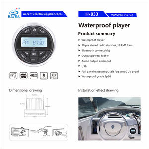 HASDA-<span class=keywords><strong>Altavoces</strong></span> <span class=keywords><strong>marinos</strong></span> de 2 vías resistentes al agua, reproductor de radio MP3 con <span class=keywords><strong>Bluetooth</strong></span>, cable de datos USB y kit de antena, 6,5 pulgadas, x 4 - Product Image 3