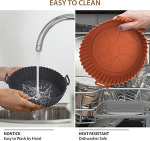 Tapis de cuisson en silicone antiadhésif réutilisable, facile à nettoyer, pour friteuse à air, micro-ondes, cuisson, préparation de gâteaux à la maison - Product Image 6