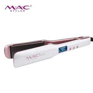 Ferramentas profissionais de alisamento de cabelo atacado aquecimento rápido 360 rotação LCD queratina plana ferro