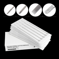 Jarum Tato Ukuran Campuran 1-9 Pin 50/100pcs Mix M1 RS RL Coil Machine Jarum Gagang Panjang Spesifikasi Lining Blading