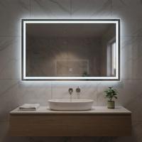 Modern Defogging Magnifying Illuminated Wall Mounted Smart Mirror with Touch Switch Rectangle Bathroom Mirror