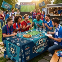 Maßgefertigtes 6-Fuß-Spandex-Tischdecken-Set mit individuellem Fußballteam-Logo; wasserdicht und UV-beständig