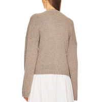 Fabricant de tricots, logo personnalisé, mode de luxe, cardigan en cachemire et laine côtelée à col en V avec poche boutonnée pour femmes
