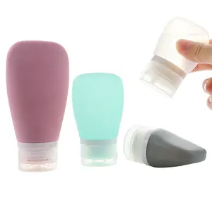 Travel Size Shampoo Bottle Custom Logo Portable Leak Proof Silicone Squeeze Lotion Travel Bottles Accessories Toiletries Shampoo Bottle Dispenser Container