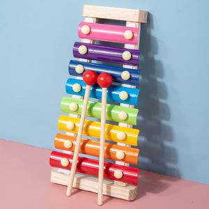 <span class=keywords><strong>Xylophone</strong></span> en bois éducatif pour enfants - Ensemble de 6 pièces avec emballage en boîte colorée - Instrument à percussion manuel à <span class=keywords><strong>octaves</strong></span> - Product Image 1