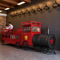 FULLSUMMER Vintage Train-inspiré Creative bar Comptoir Bar Salon Restaurant Personnaliser Bar Réception Bureau