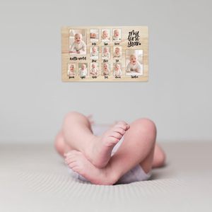 <span class=keywords><strong>Foto</strong></span> Commemorativa di Crescita per Bambini di Un Anno, Registro Creativo del Compleanno dei 12 Mesi in Legno Massiccio - Product Image 5
