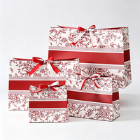 Bolsa de Regalo Premium Super Septiembre con Lámina Dorada para Boda, Bolsa de Papel para Dulces con Asa Retorcida de Cinta de Satén, Souvenir al por Mayor