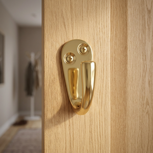 Gancho de Puerta de Latón de Lujo, Estilo Vintage Contemporáneo, con Doble Orificio para Tornillos, Diseño Duradero para Montaje en Pared, de la India - Product Image 2