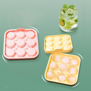 Recién llegado, molde para cubitos de hielo en forma de 9 rosas, embudo para hacer cajas de hielo de silicona, un <span class=keywords><strong>Mini</strong></span> molde para hockey sobre hielo de whisky rosa - Product Image 4